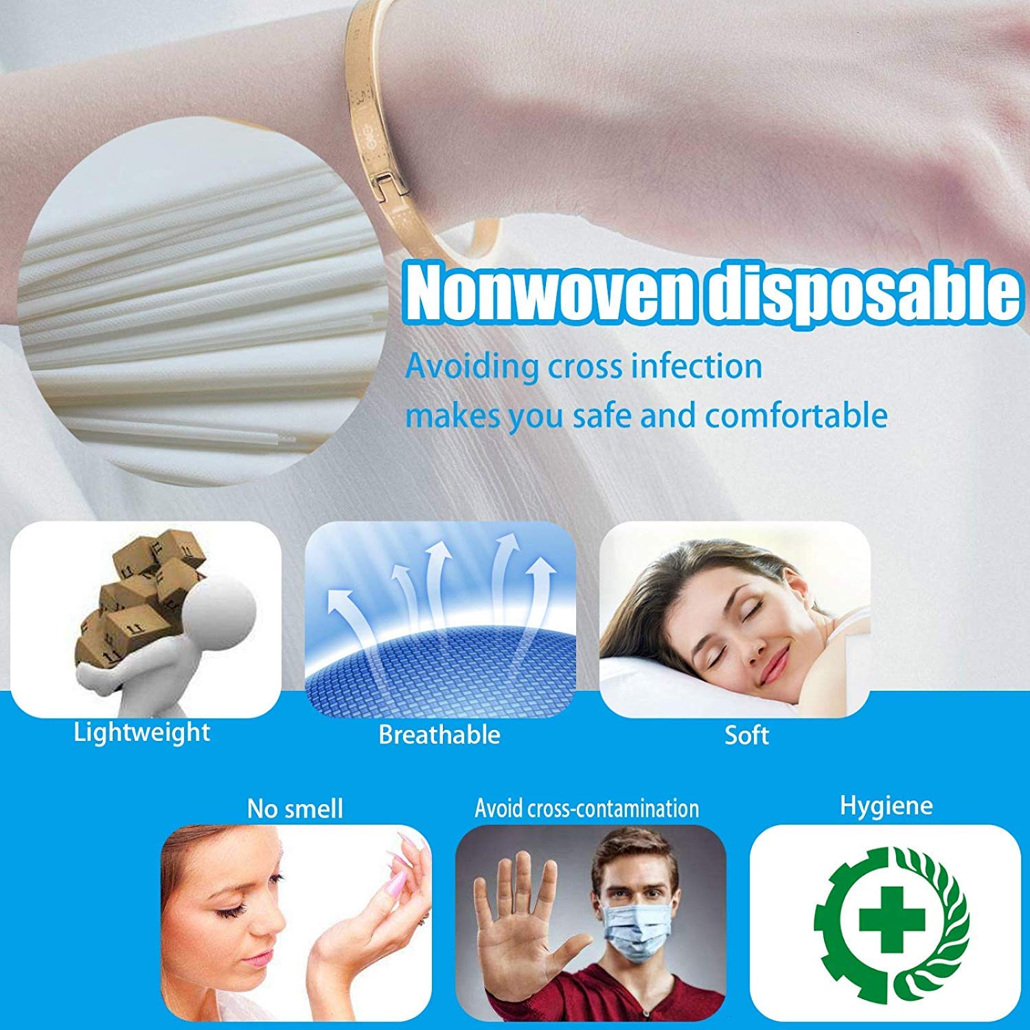 Generic Smark Disposable Nonwoven Face and Body Towel for Spa, Saloon, Travelling, Hospital (24 x 72 Inches) -Pack of 10 3