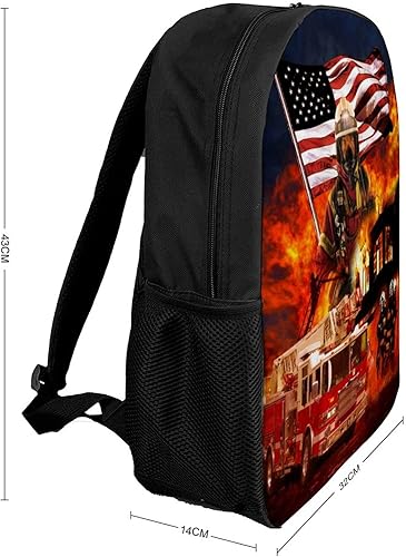 Miniatura 2 de Mochila de coche de carreras Mochila casual para coches Mochila de bomberos de 17 pulgadas Mochila de rueda caliente, 1, Mochilas Daypack