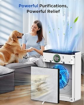 2 Pack MOOKA PR1 Genuine Air Purifier Replacement Filter, H13 True HEPA Air Purifiers for Home Large Room up to 2200sq.ft, with Washable Pre Filter, Removes Pollen Dander Smoke Pet Hair Dust