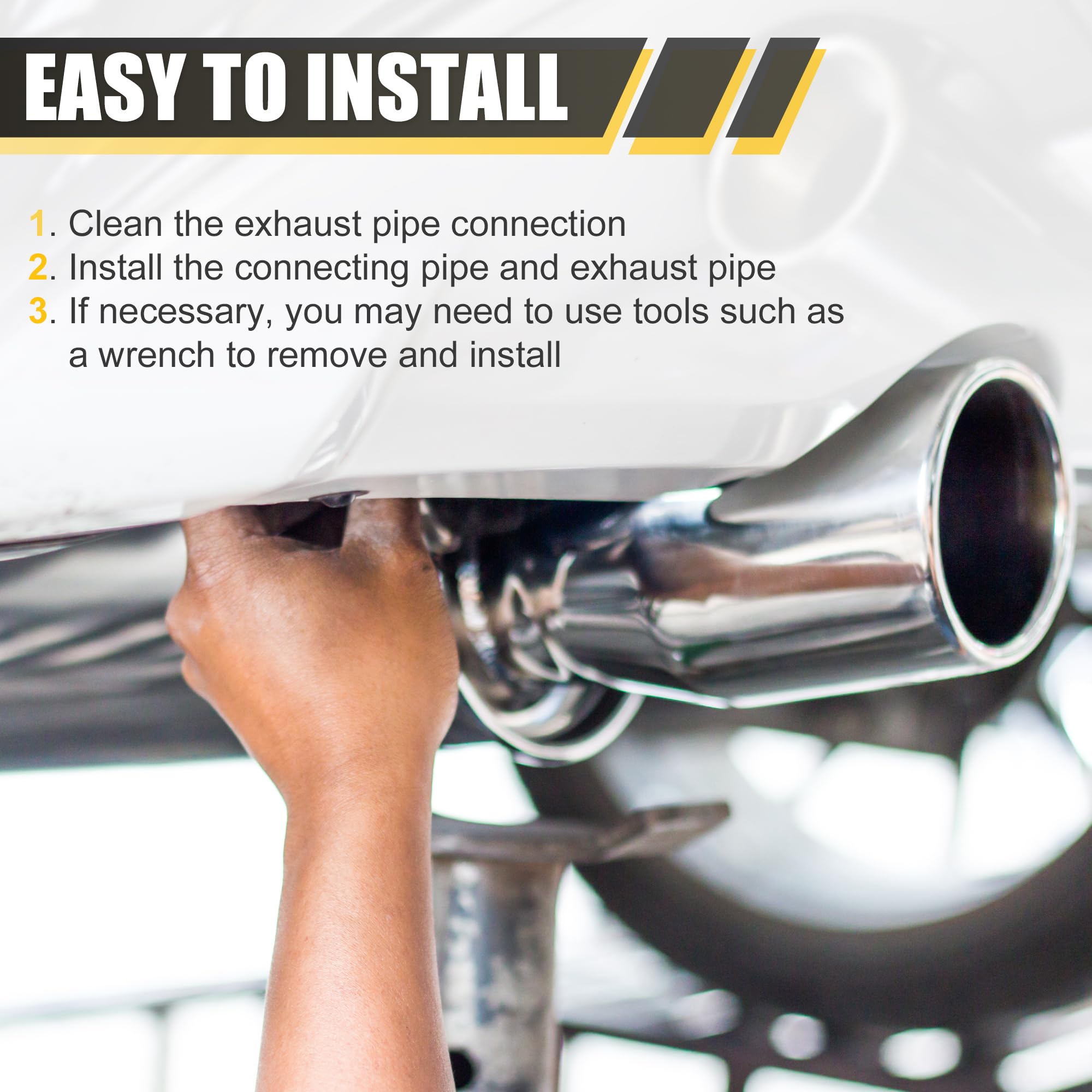X AUTOHAUX - Tubo de codo de acero inoxidable 304, reductor concéntrico de 2.5 pulgadas de diámetro exterior a 3 pulgadas de diámetro exterior 1 unidad