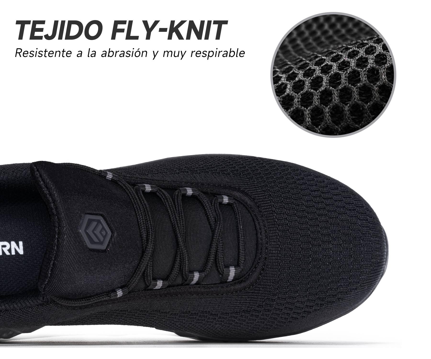LARNMERN Zapatos de Seguridad para Hombre Slip-On Zapatillas Ligeros Calzado con Puntera de Acero