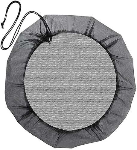 Miniatura 8 de Cubierta de malla para barriles de lluvia con cordón, protector de tanque de cubos de recolección de agua, cubierta de cubos de recolección de agua