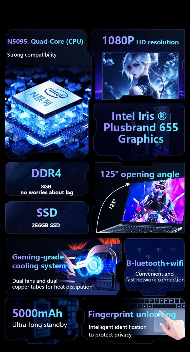 Exclusive | 16" Laptop, Celeron N5095 Quad-Core 2.0GHz, 8GB DD... - view 3