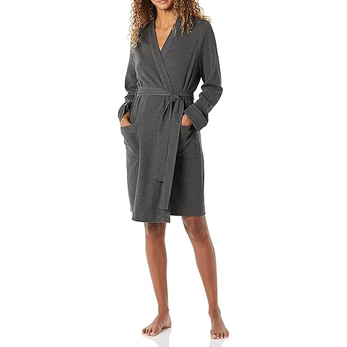 Amazon Essentials Women's Lightweight Waffle Mid-Length Robe (Available in Plus Size)