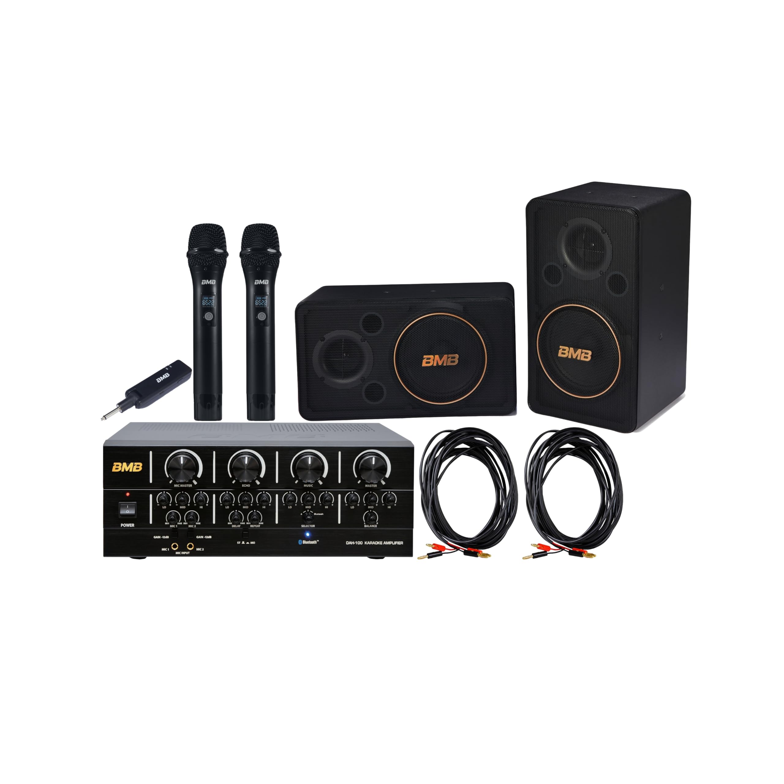 BMB DAH-100 with CSJ-08 Speakers and WH-210 Wireless Microphone System Package