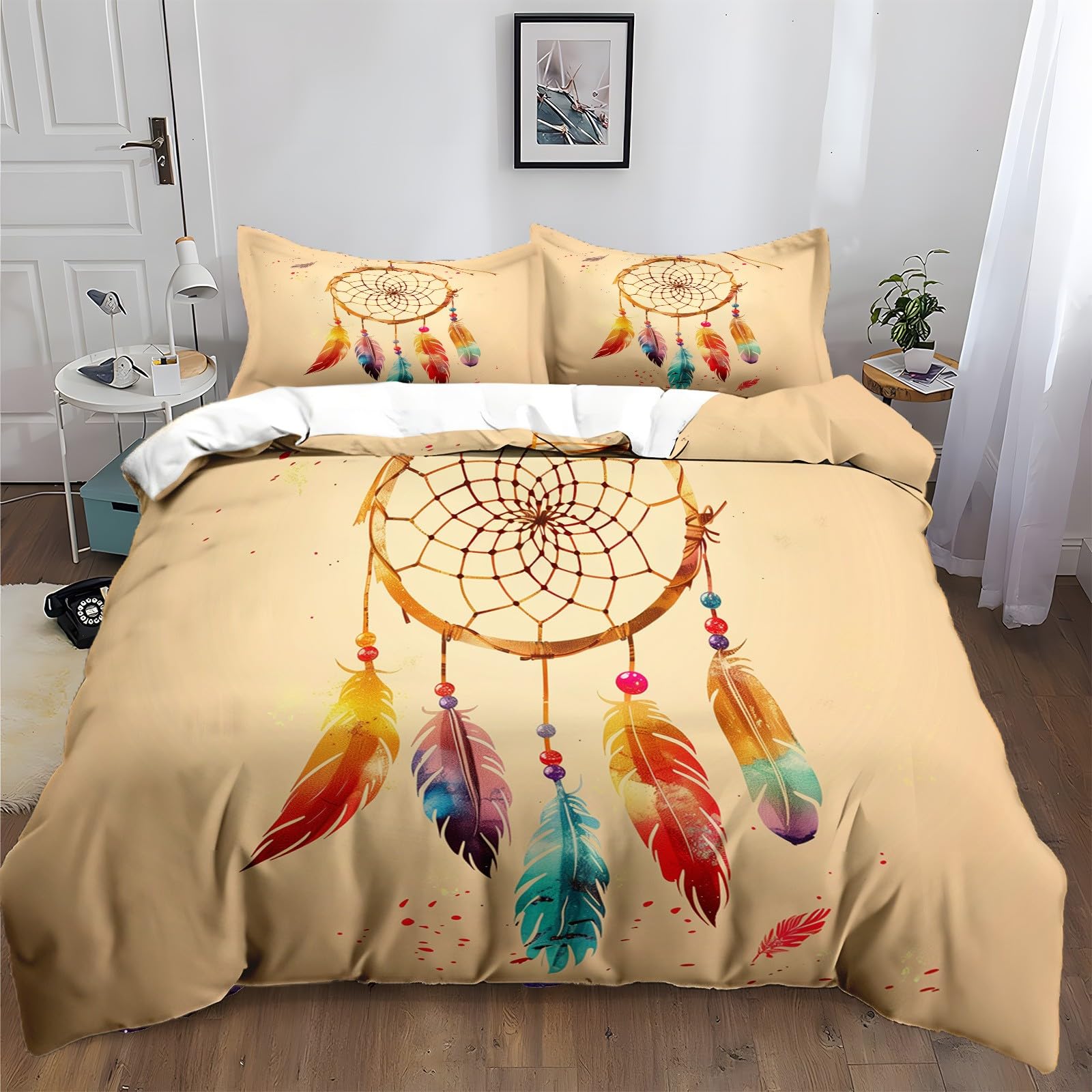 Housse de couette imprimée 220x240 avec taies 65x65 parure lit microfibre
