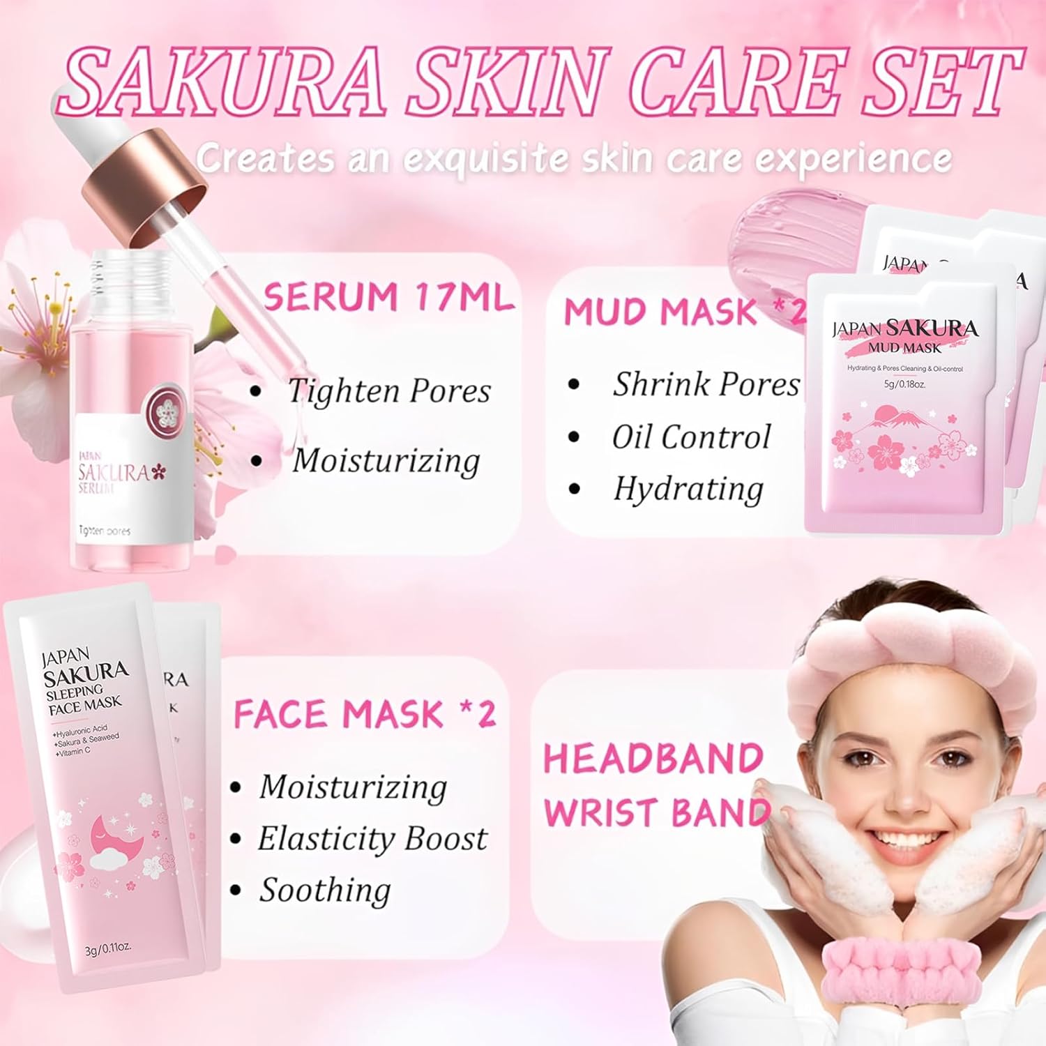 Sakura Skin Care Set for Women Birthday Gifts for Teen Girls - Skin Care for Kids - Skincare for Girls 10-12 - Kids Skin Care Set for girls Ages 8-12,Teen girl Christmas Gifts Skincare Set - Image 2