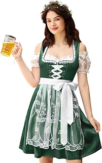Women's German Dirndl Dress 3 Pieces Traditional Bavarian Oktoberfest Costumes For Carnival Party