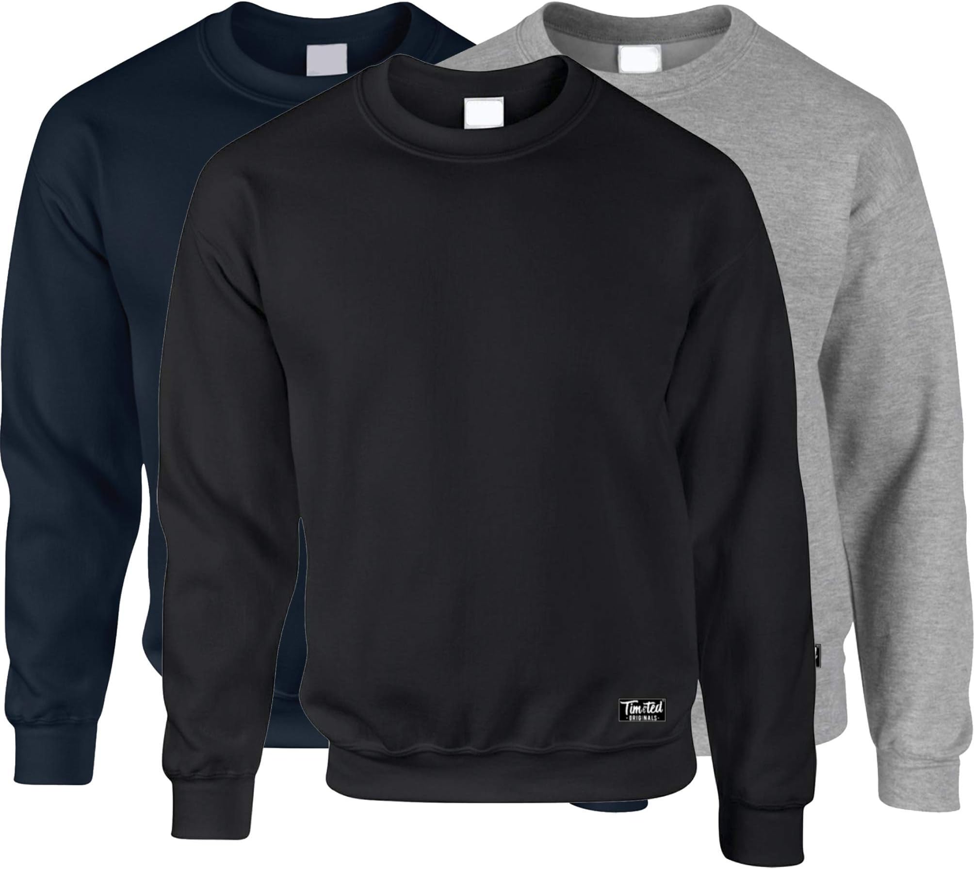 3 Pack of Plain Pullover Sweatshirt Sweater Jumper Top for Men and Women Blank