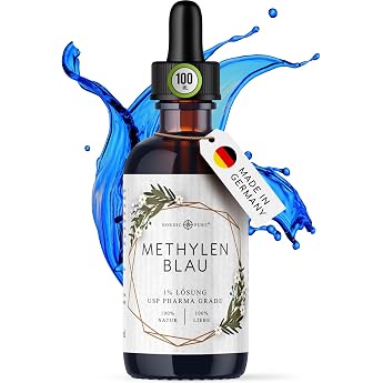 Methylene Blue 100 ml High Dose Drops by Nordic Pure | Solution with 99.9% Purity | High Dose Methylene Blue | Methylene Blue