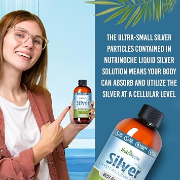Nutrinoche Ultra Pure Colloidal Silver Spray - Excellent Daily Immune Support - Organic 99.99% Nano Particles - Ultra Pure Silver Hydrosol - 2 Ounces - 30 ppm