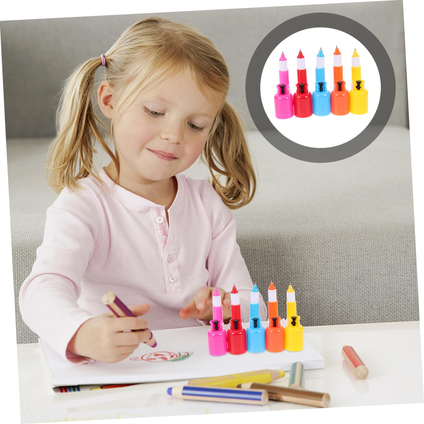 VILLCASE 4 Set Penna A Sfera Per Serbatoio Di Gas Punto Evidenziatori Gel Prodotto Gadget Multi Agitarsi Penne A Sfera Portatili Comode Mini Penne Comode Penne A Sfera Plastica 18 Pezzi * 4
