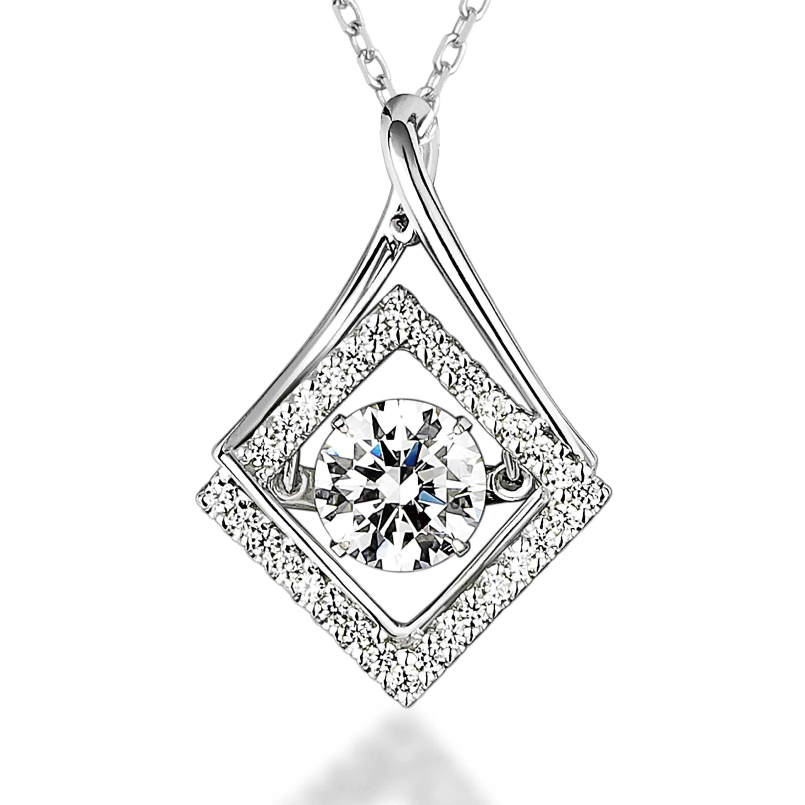 ARINZA 1 Carat Moissanite Necklace for Women, Heart Dancing Diamond Pendant, 925 Sterling Silver, 18+2 Inch Chain, Jewelry Gift for Her, Wife Mom, Anniversary, Birthday, Everyday outfit