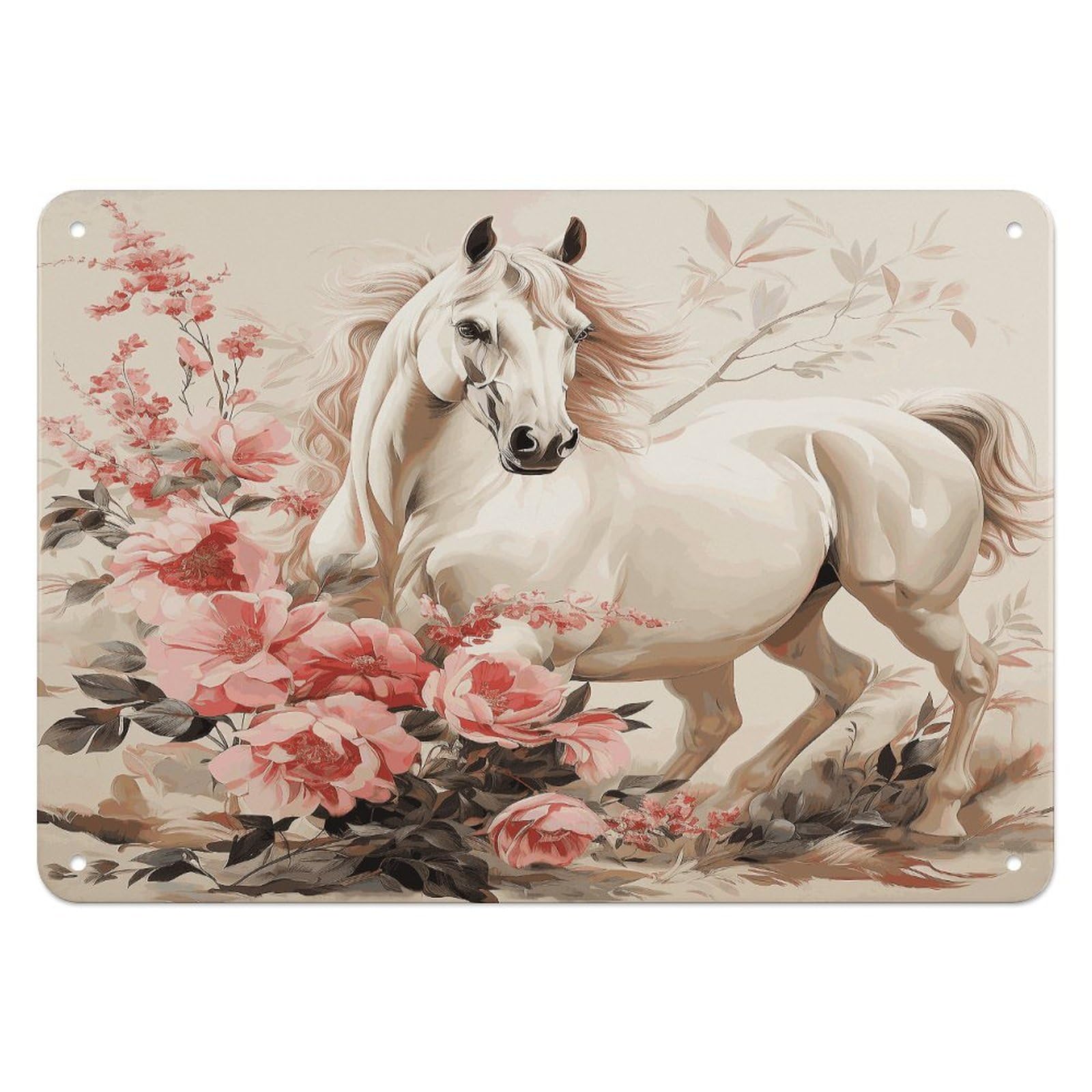 Btcowzrv Style Horse Image Metal Sign, 5.5" X 7.9" Tin Wall Decor, Wall Art Plaques For Home Wedding Decor Room Living Room Decoration