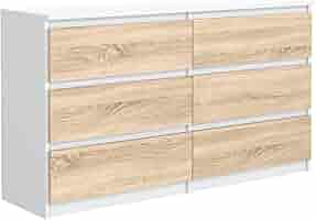 Cassettiera 8 Cassetti Opaca - 120x101.5x39 Cm, Bianco, Senza Maniglie, Per Camera Da Letto - Foto 6