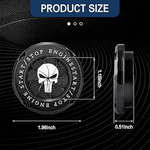 Miniatura 2 de ZKFAR 1 anillo decorativo de arranque de automóvil con un solo botón, cubierta giratoria antiarañazos, cubierta protectora oculta para interruptor