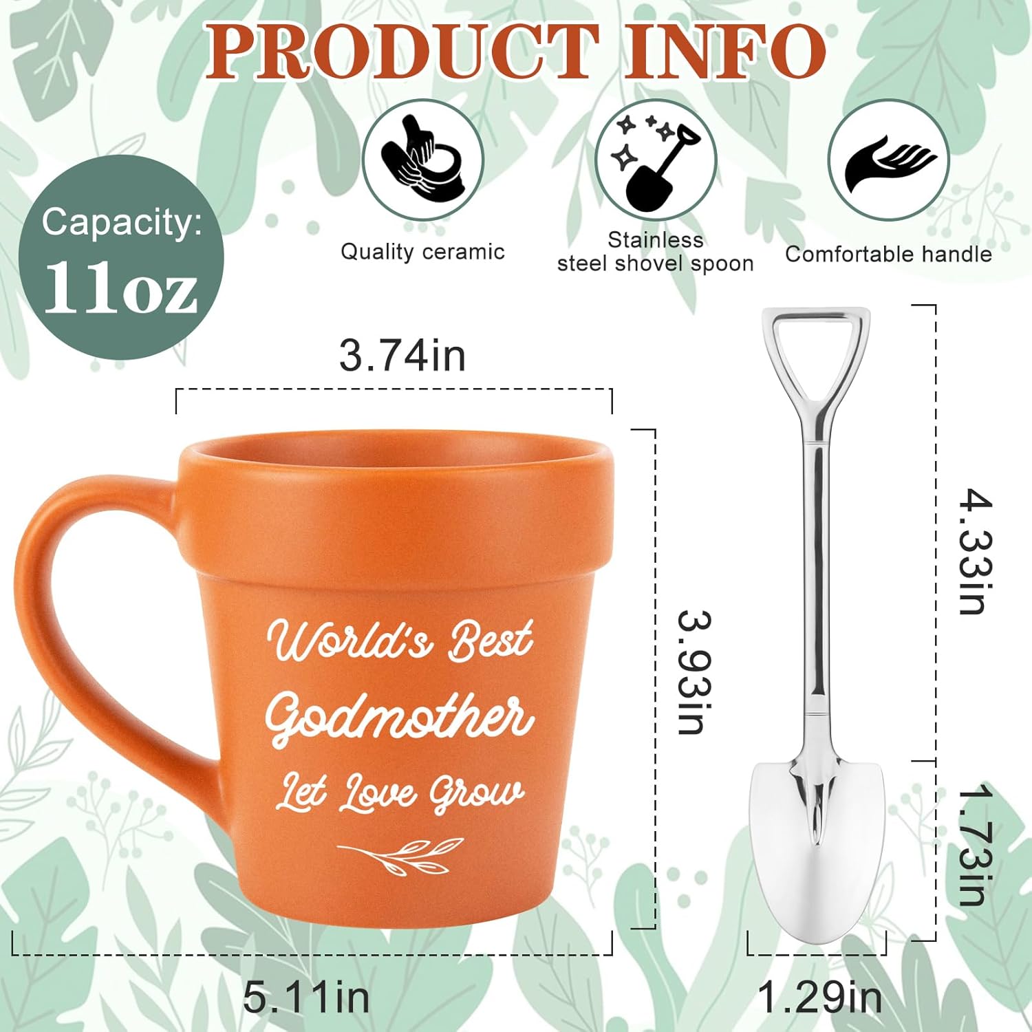 Godmother Gift from Godchild, Funny Birthday Mothers Day Gifts for Godmothers Godmom Gardening Plant Lover, Godmother Mug - Image 2