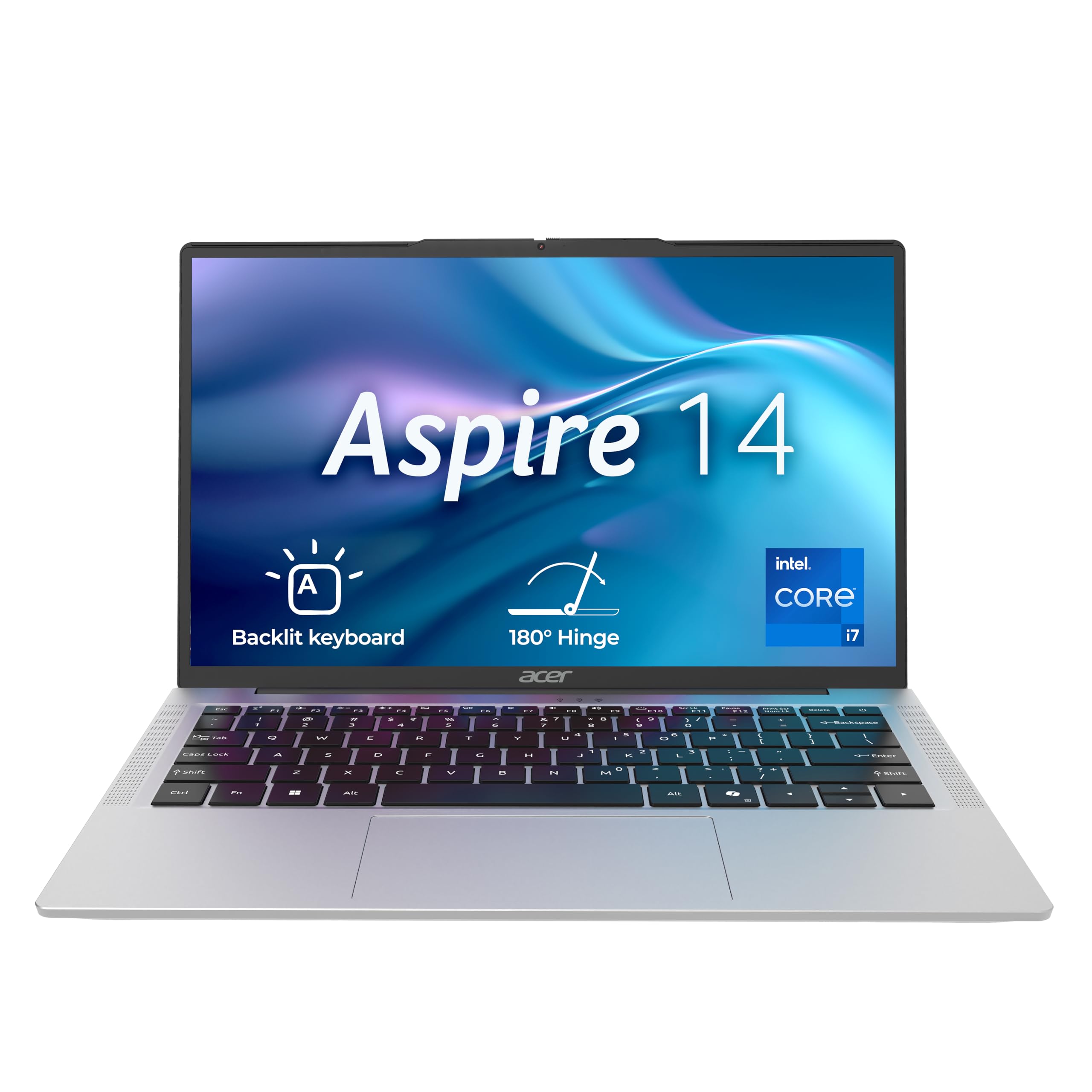 acer aspire 14, 13th gen, intel core i7-13620h processors, 16 gb ram, 512 gb ssd, full hd ips, 14"/35.56 cm, windows 11 home, mso, pure silver, 1.44 kg, as14h-53, backlit kb, thin and light laptop