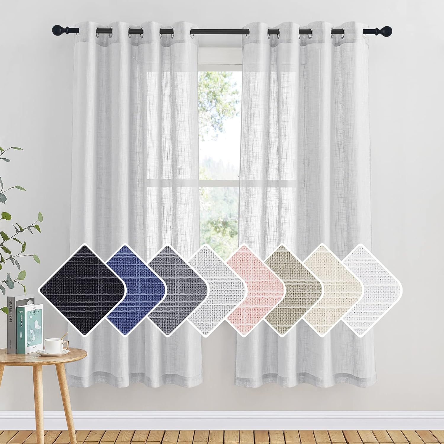 PONY DANCE Luxury Sheer Curtains for Living Room