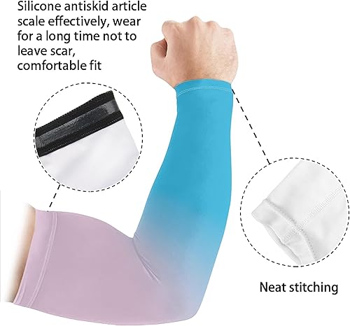 Vista 12 de CLOHOMIN Mangas de brazo para hombres y mujeres elásticas para cubrir tatuajes, manga deportiva refrescante para correr, ciclismo, baloncesto, fútbol