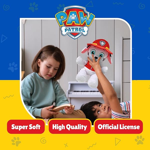 Ty - Collezione Paw Patrol, Marshall, Tutti gli Eroi della Squadra dei Cuccioli in Versione Floppy, Morbido Peluche da Collezionare, Idea Regalo per Grandi e Piccini - 20 cm - T44018 - 2
