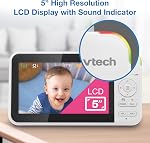 *Version espagnole* VTech VM924-2 Moniteur de bébé à distance avec caméra panoramique-tilt-zoom et 2 caméras & audio, écran LCD de 5 po, jusqu'à 17 heures de diffusion vidéo, vision nocturne, portée de 1000 pi, capteur de température