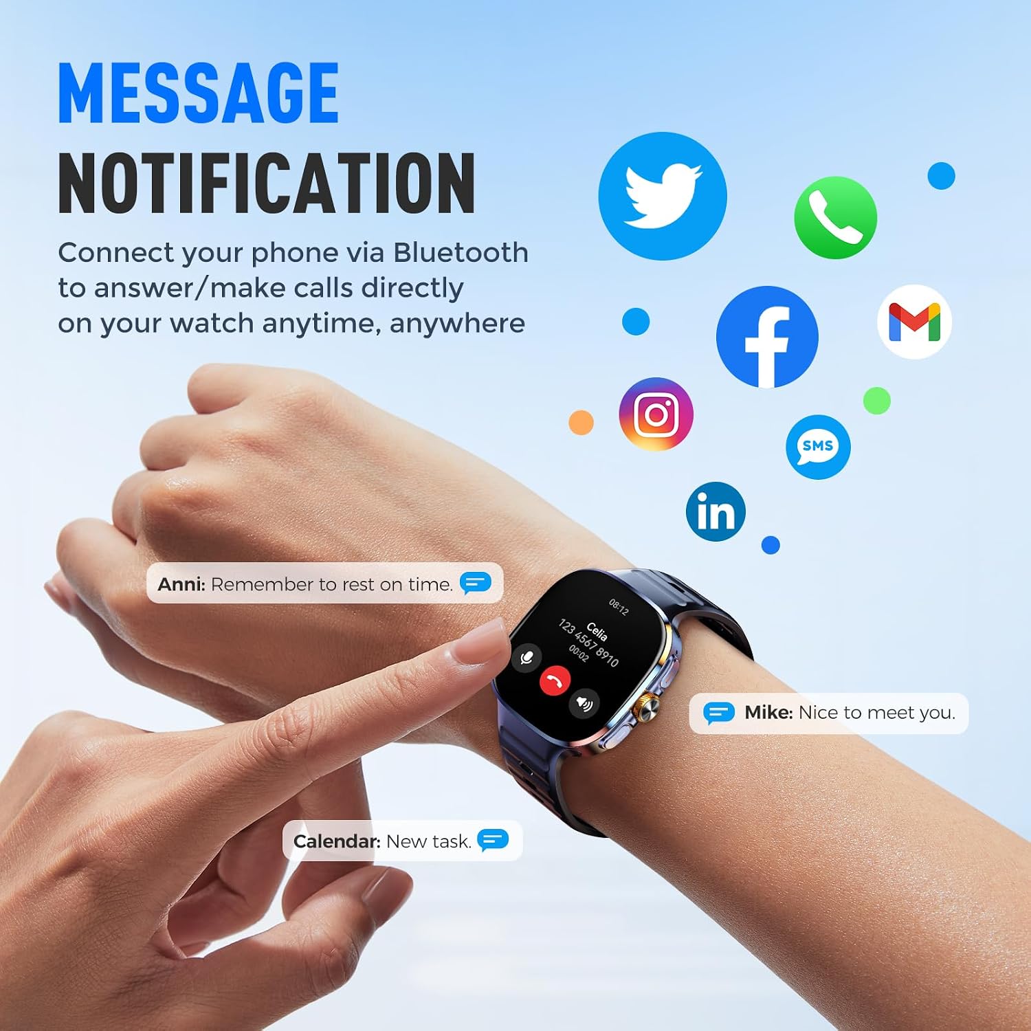 Dual-System Smart Watch with 2.4" AMOLED Bezelless Display, Rotatable Camera, Android Support, GPS, 2100mAh Ultra-Long Battery, IP67 Waterproof for Men and Women (White)
