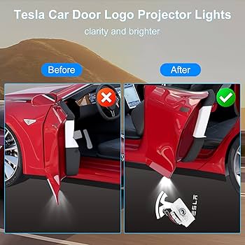 Amazon | テスラモデル3/Y/S/Xアクセサリー用 4個 車のドアライト ロゴ