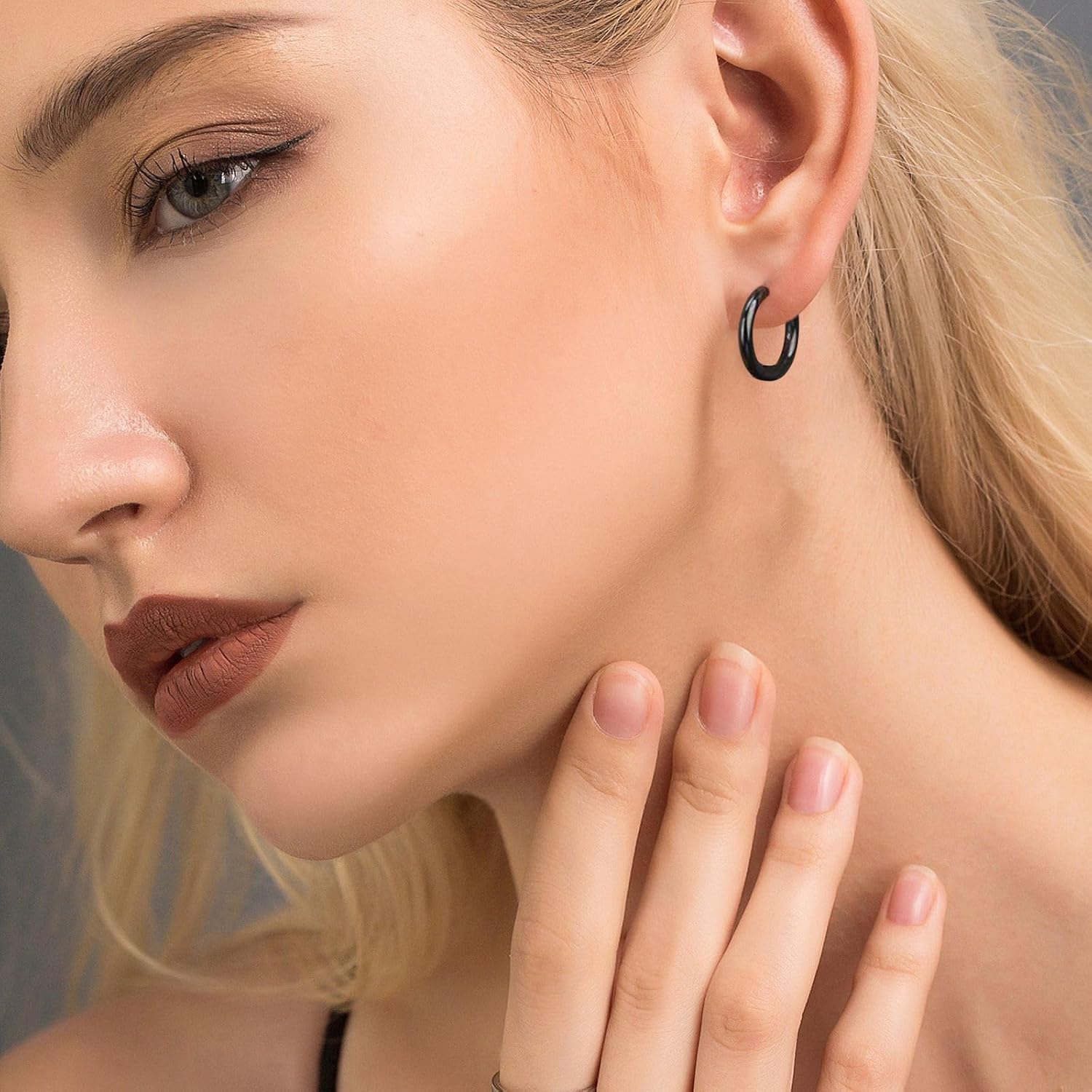 NEWITIN 12 Pairs Surgical Stainless Steel Hoop Earrings for Men Hypoallergenic Earring Huggie Cartilage Hoop Earring Set Colorful Small Hoop Earrings for Women Men - Image 5