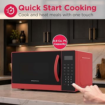 FRIGIDAIRE EMW953RED Microwave Oven, 900 Watts with 10 Power Levels, Red