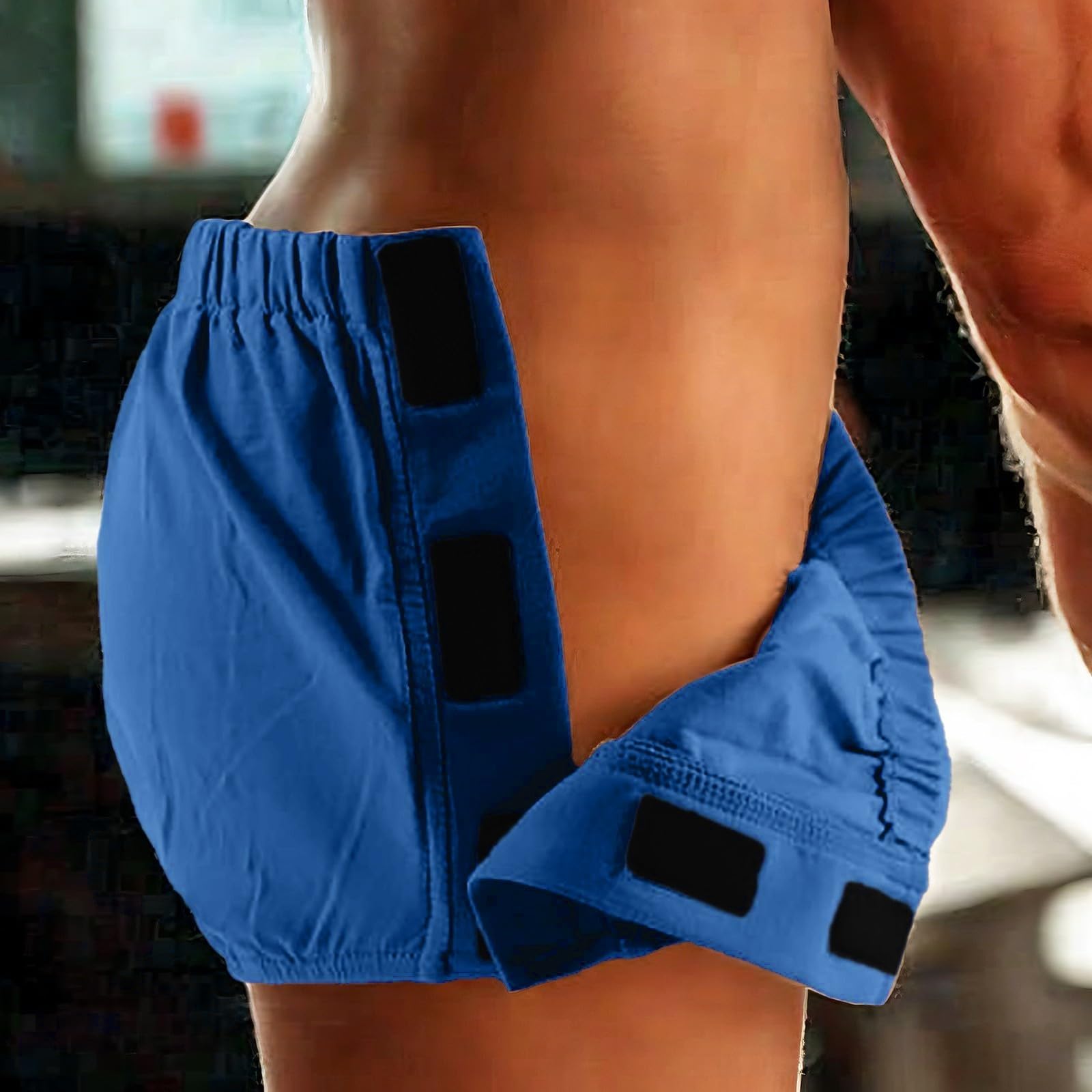 Mutande triangolari da uomo a due lati, aperte, tipo di pasta, per pazienti con fratture ossee, Blu, 3XL
