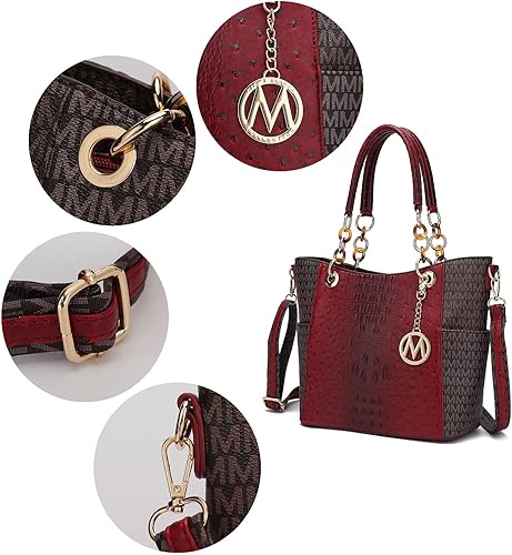 Miniatura 7 de MKF Collection Mia K - Bolso de hombro para mujer, de piel vegana, con asa superior, bolso cruzado
