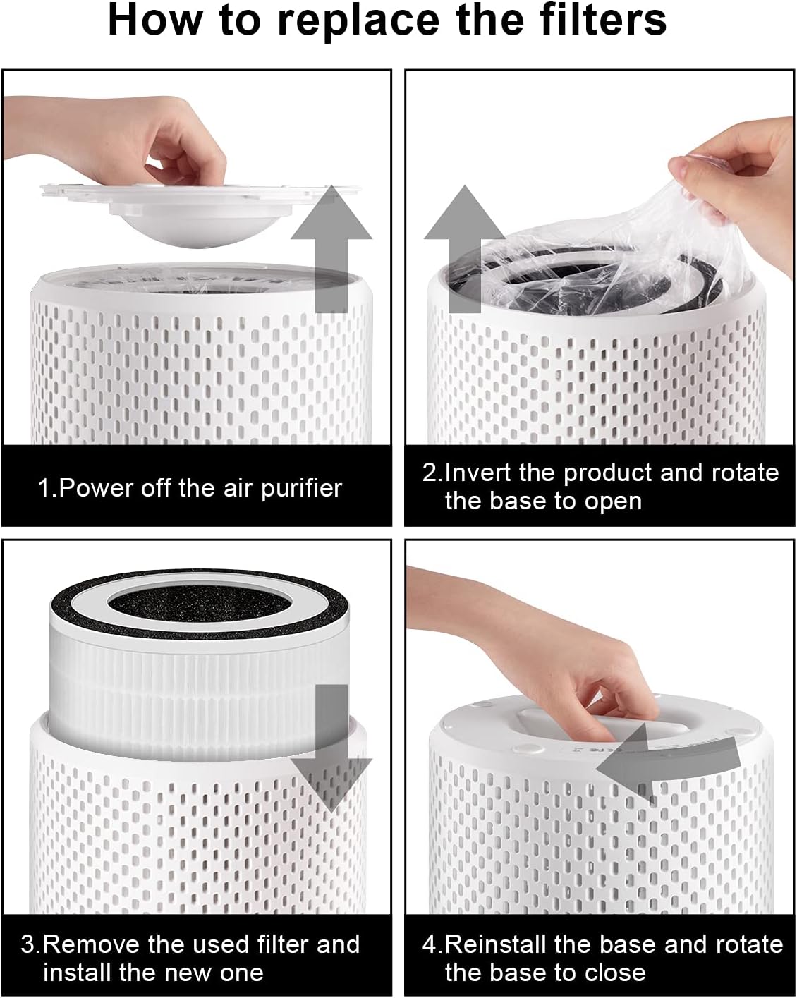 MORENTO KILO Air Purifier Replacement Filter, 3-In-1 Ture HEPA Filter, Efficiency Activated Carbon, for MORENTO Kilo Air Purifier (2 Pack) - Image 6