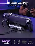 JSAUX 4K@120Hz Docking Station for Steam Deck/OLED/ROG Ally X/Legion Go (S)/MSI Claw, 6-in-1 Dock for Steam Deck with HDMI 2.0, Gigabit Ethernet, 3 USB A 3.0, 100W USB C Charging Port-HB0603S Upgraded