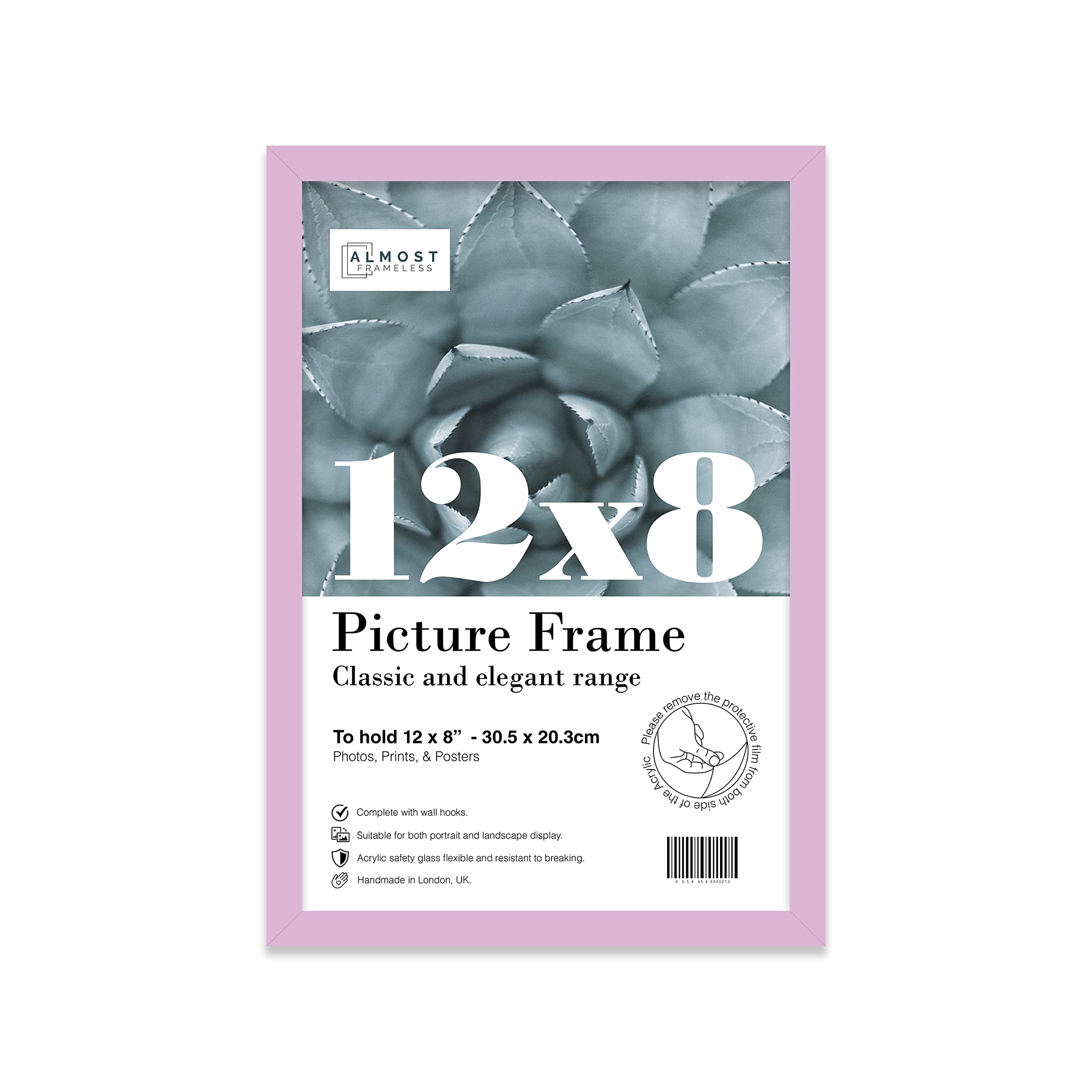 12x8 Inch Lilac Photo Frame Wall Mountable and Freestanding Picture Frame Standard Photograph Size, 12" X 8" (31 X 20cm)