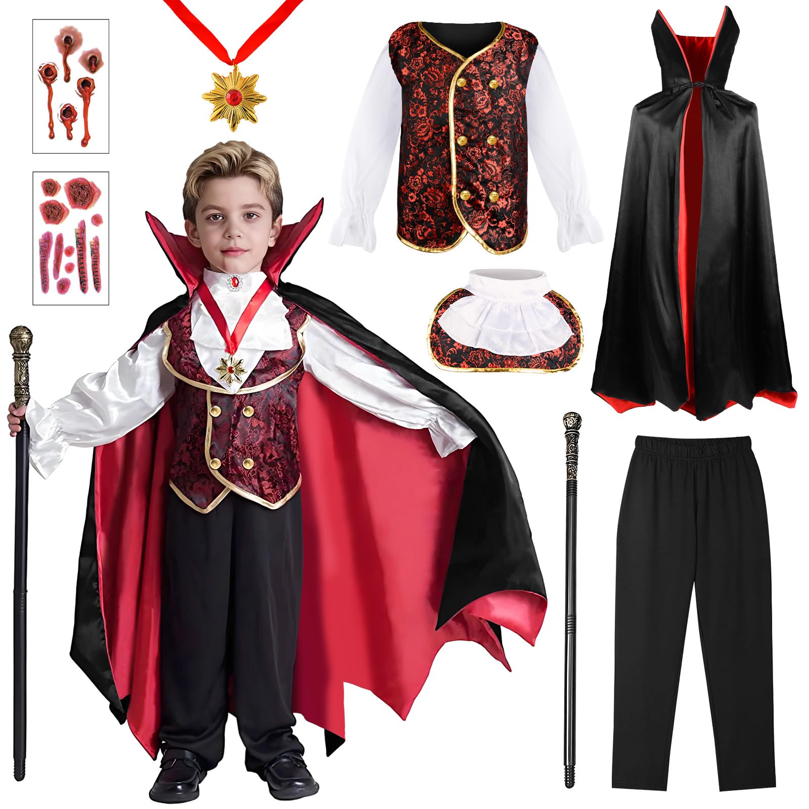 Déguisement Vampire Garçon Rouge Halloween, Achat De Déguisements