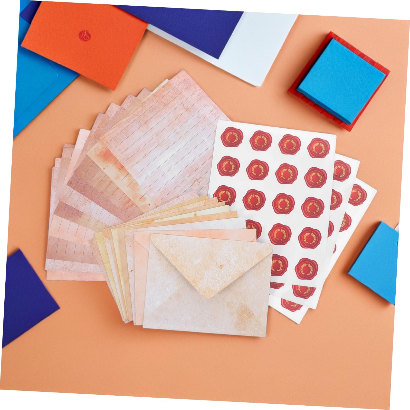 Set de Papelería Vintage para Cartas, 100 Hojas de Papel | Sobres a Juego, Diseño Retroinspirado con Líneas para Escritura, Papel Optimizado para Notas y Comunicación Diaria