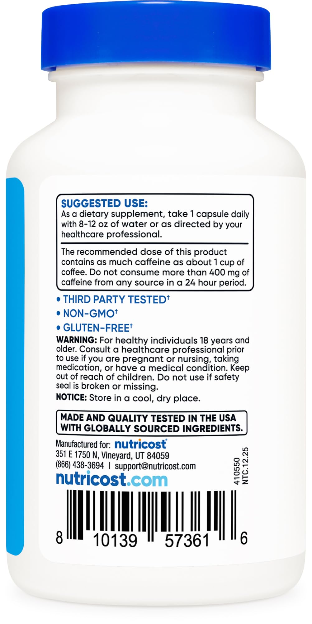 Nutricost Natural Energy Pills Complex 120 Capsules, Gluten-Free, GMO-Free — Amazon image 4