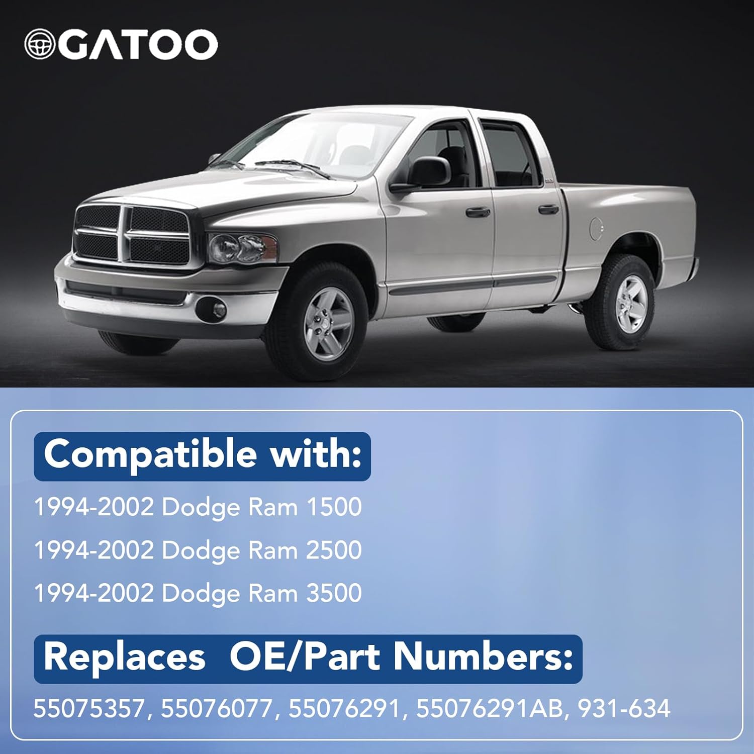 Front Driver Left Side Door Lock Latch Actuator Motor Fit for Dodge Ram Cab Pickup 1994 1995 1996 1997 1998 1999 2000 2001 2002 LH Power Assembly Motor Replacement, Replace 55075357 55076077
