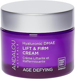 Andalou Naturals Hyaluronic DMAE Lift & Firm Skin Cream | Anti Aging Face Moisturizer With Hyaluronic Acid |Helps Reduce Fine Lines & Wrinkles | 1.7 oz