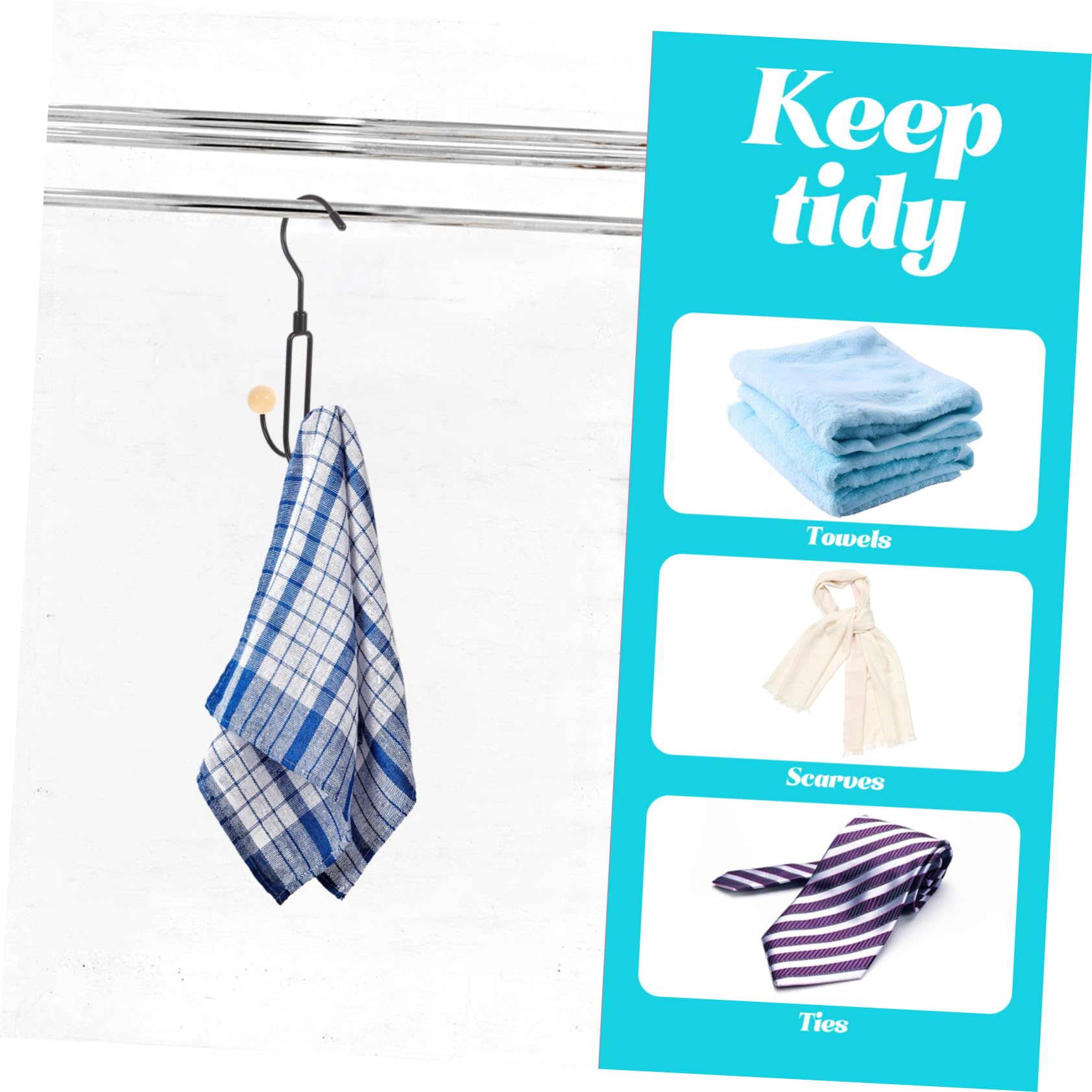 ABOOFAN 360 Swivel Hook Storage Rack Scarf Organizer Hanger Bag Organizer Closet Hanger