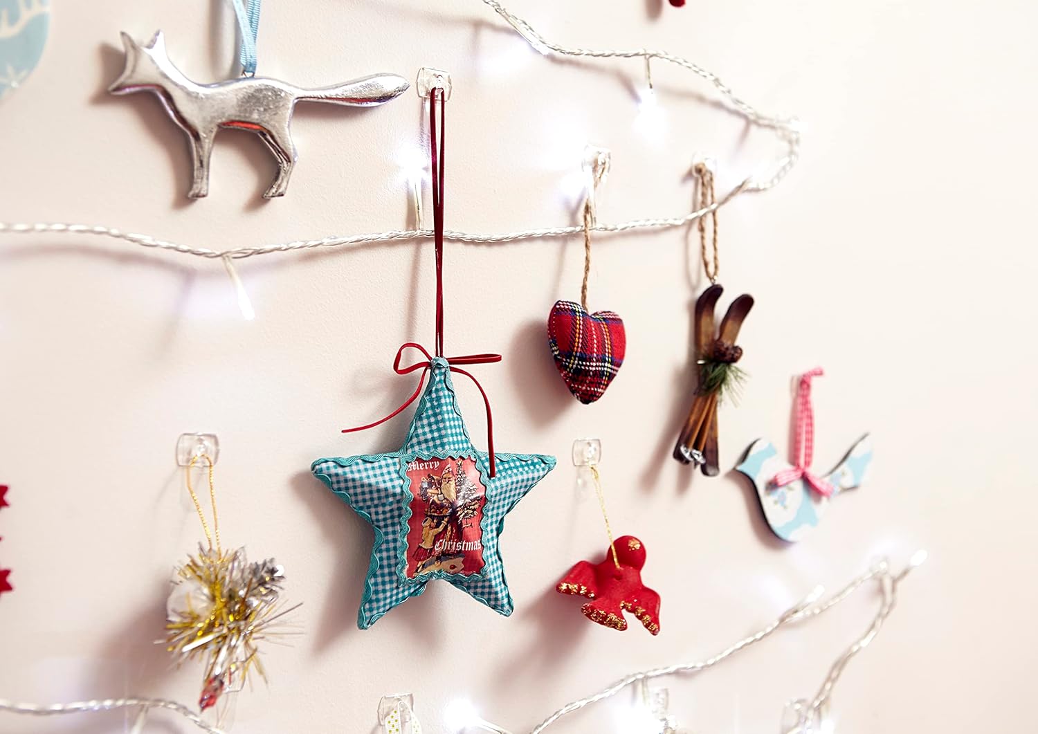 Command Decorative Clips with Adhesive Strips, Transparent, 20 Clips and 24 Strips - for Decoration and Fairy Lights Without Holes or Drilling
