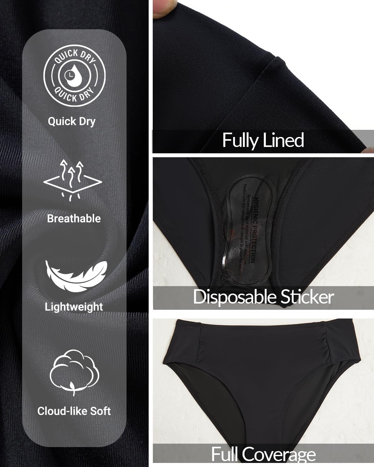 Women Full Coverage Bikini Bottoms - Mid Rise Bathing Suit Ruched Swim Bottom Swimsuit Swimwear - Image 6