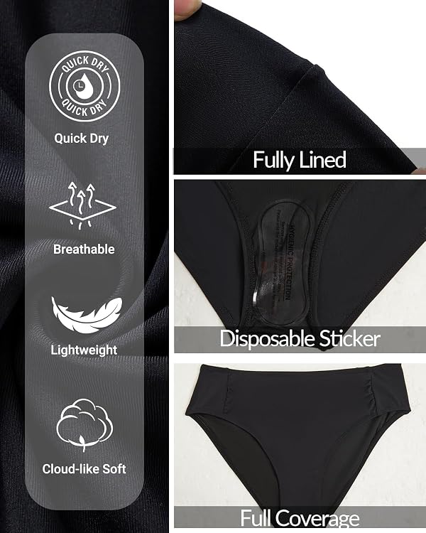 Women Full Coverage Bikini Bottoms - Mid Rise Ruched Swimsuit Bottom by Talisea - Used condition - Image 6