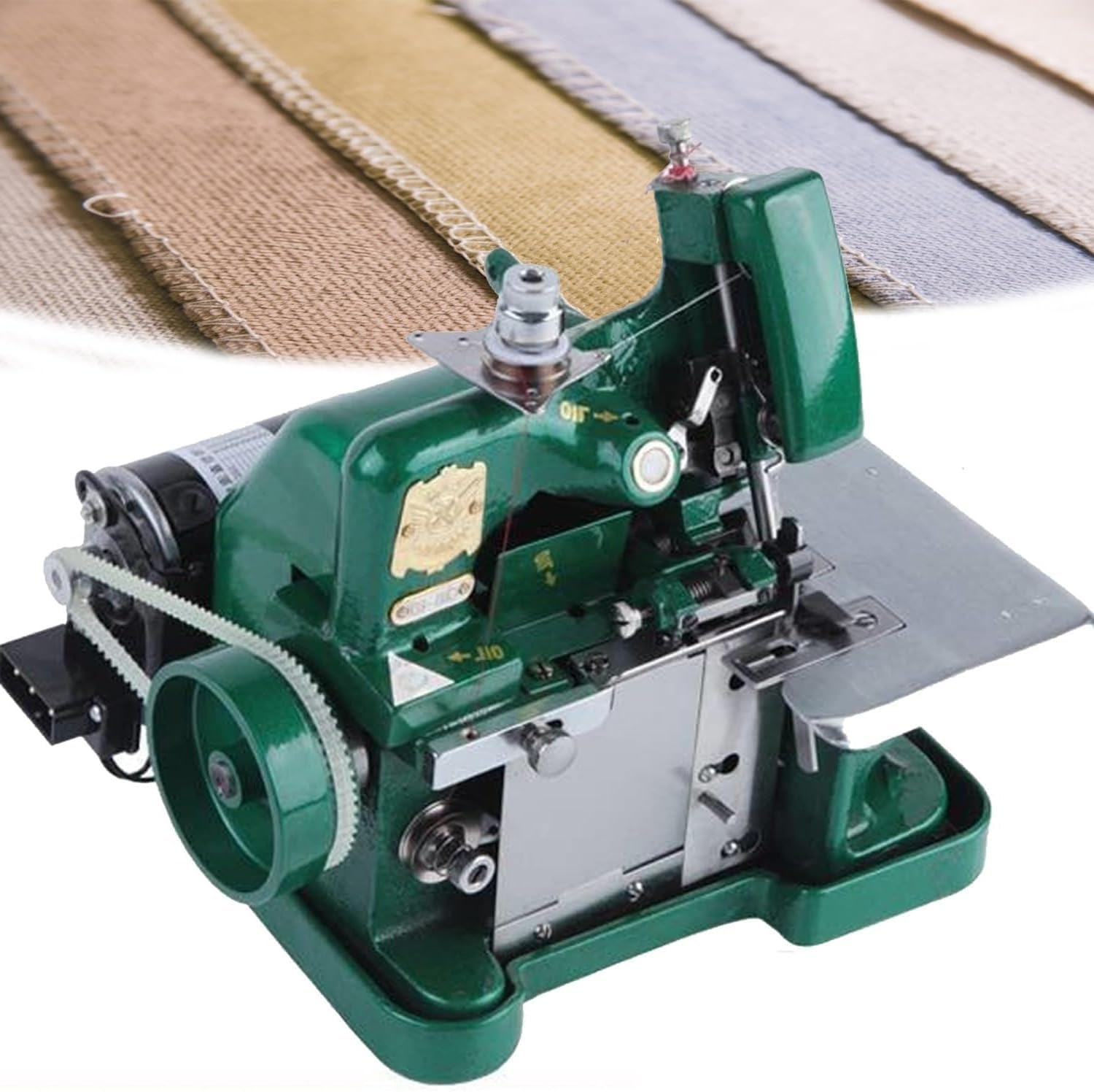 Serger Sewing Machine, Handheld Overlock Machine for Heavy Duty Fabric, Metal Frame Coverstitch Overlocker for Leather and More