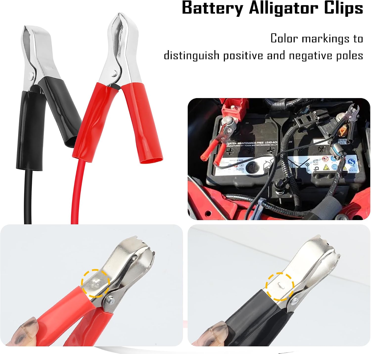 12V Cigarette Lighter Socket Replacement with 5Ft Extension Cord & Battery Alligator Clips,Universal Car Cigarette Lighter Outlet Female Cigarette Lighter Socket with 15A Fuse (5Ft)