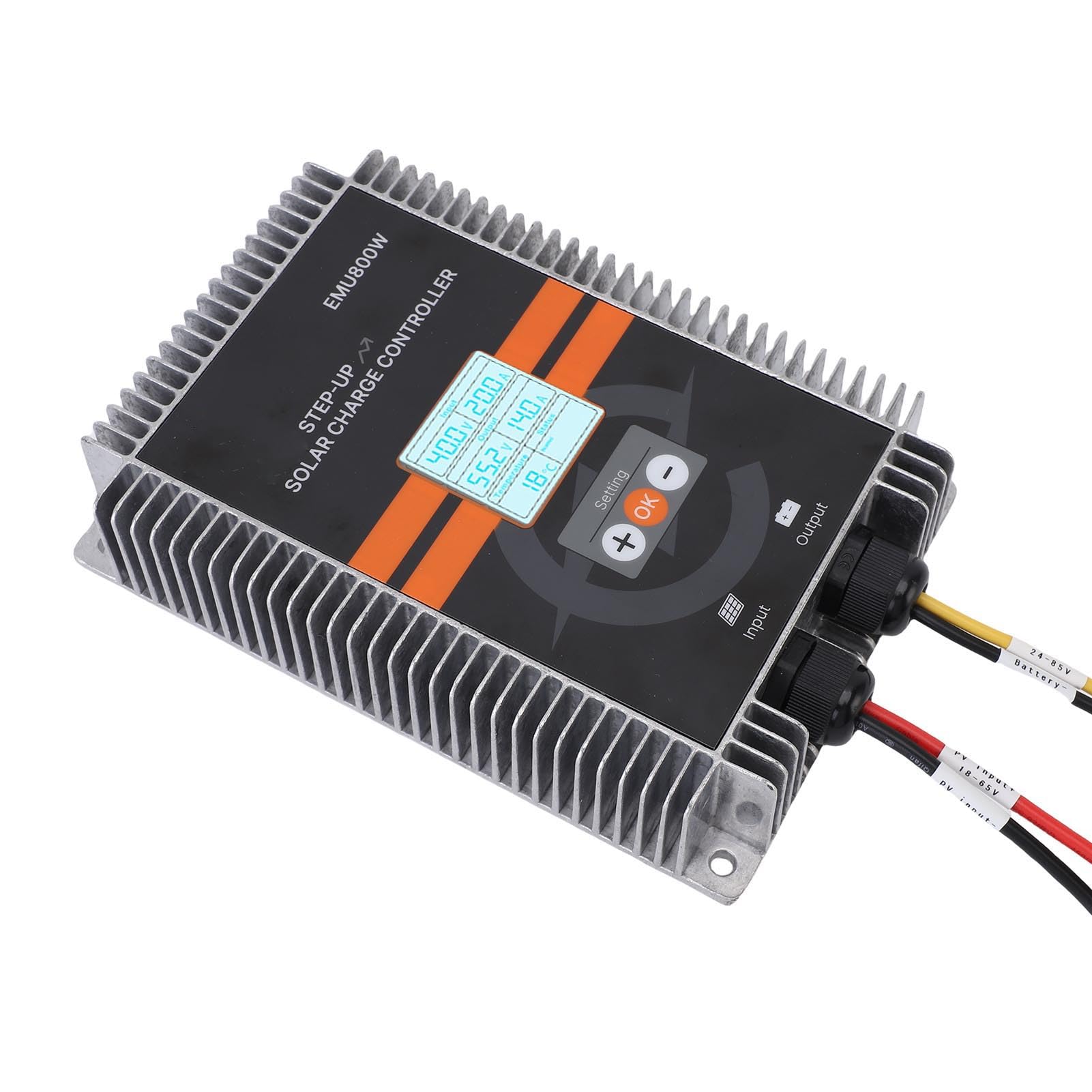 FTVOGUE Regolatore di Carica Solare MPPT, Regolatore Batteria Pannello Solare in Alluminio Display LCD 800W IP65 Ingresso da 0 A 30 A Uscita da 0 A 15 A per Illuminazione Stradale Barca Domestica