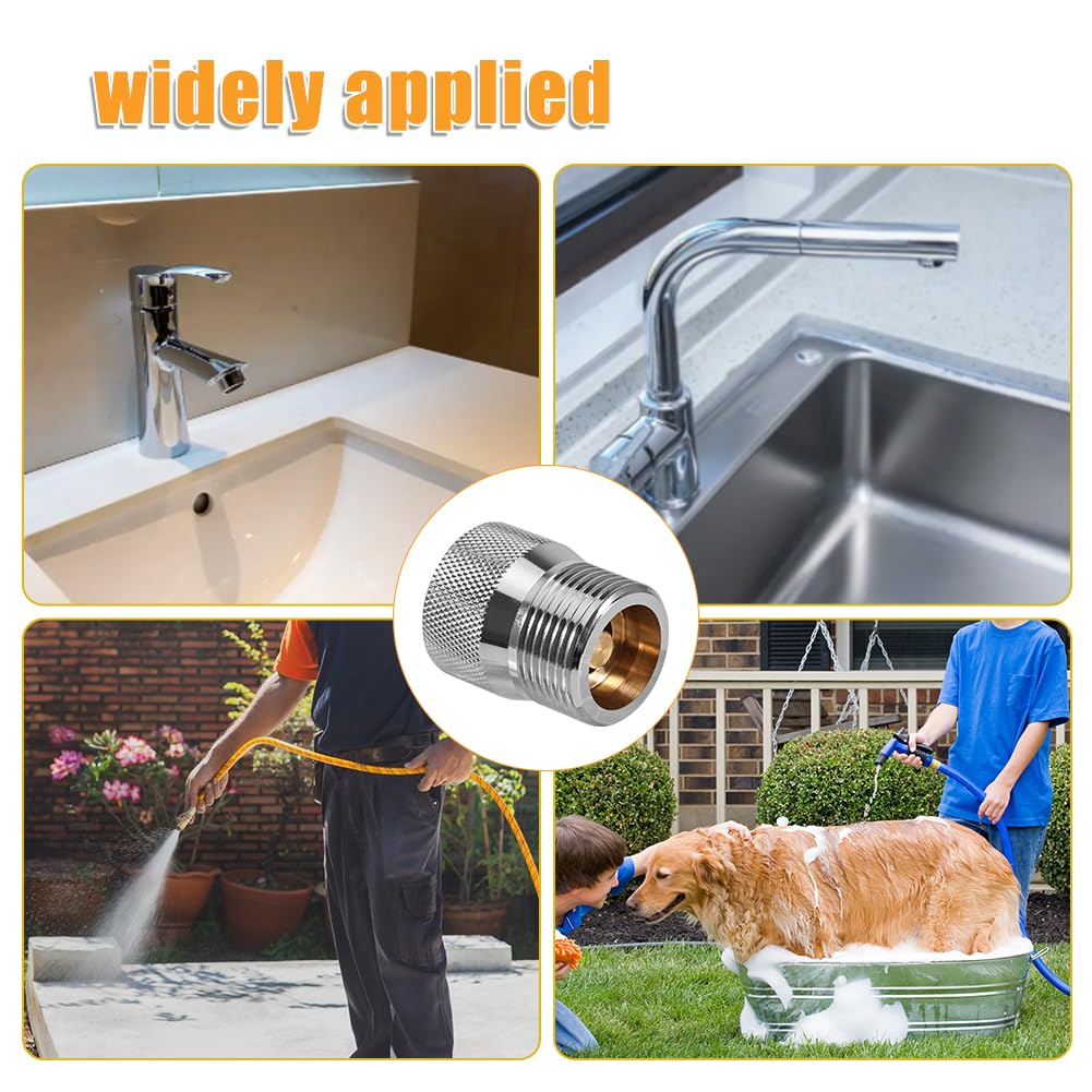 Wasserstop Sicherheitsventil 3/4 Zoll, Maschinen Schlauchplatzsicherung, Messing Verchromt Wassersparventil, Aquastop Ventil 3/4" IG x 3/4" AG, DN20 Wasserstop Adapter für Waschmaschine & Spülmaschine