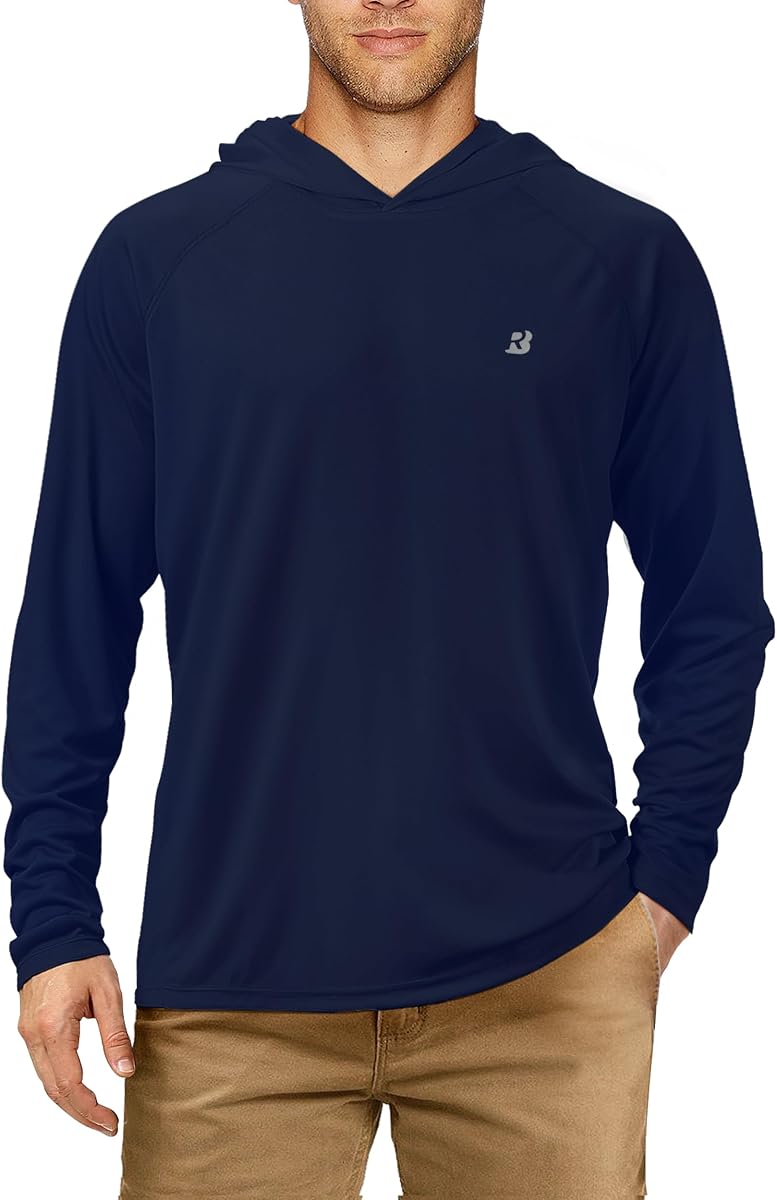 Sudadera con capucha de pesca con protección solar para hombre, camisas UV de manga larga UPF 50+