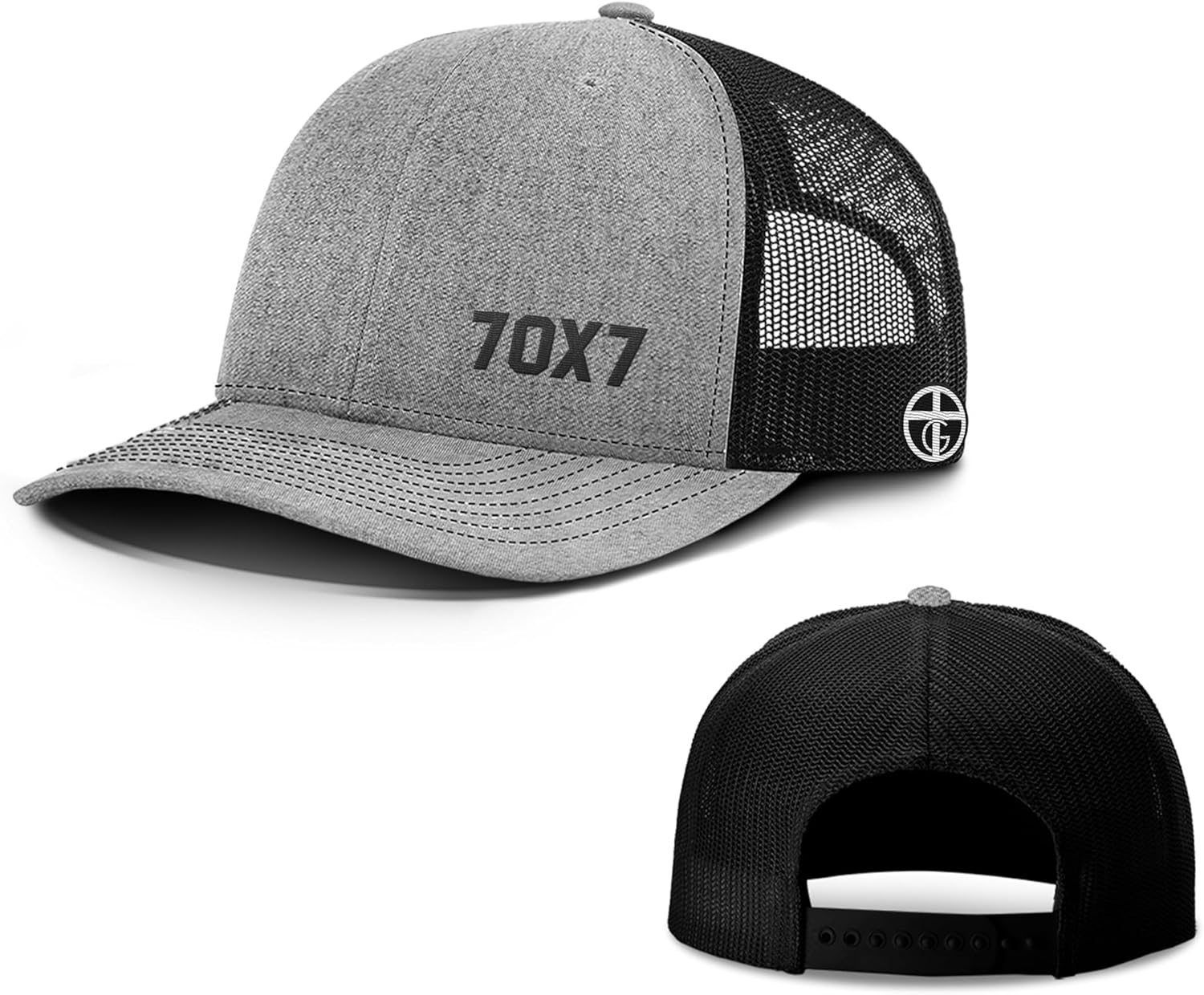 Our True God 70X7 Seventy Times Seven Christian Trucker Hat - Adjustable Cotton Snapback Hat